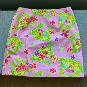 Lily Pulitzer Floral Crab Skirt 8 Petite